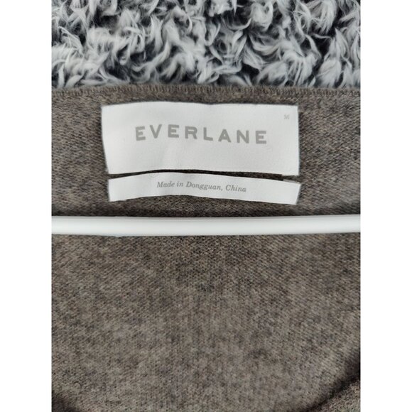 EVERLANE Sweater Womens SZ M 100% Cashmere Gray Long Sleeve Oversized Lagen Soft - Picture 6 of 8